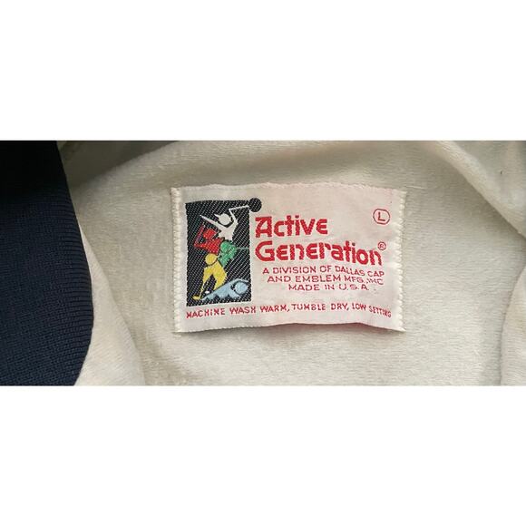 Vintage Chicago Bears Active Generation Football Satin Bomber Jacket Large Blue - Picture 6 of 8